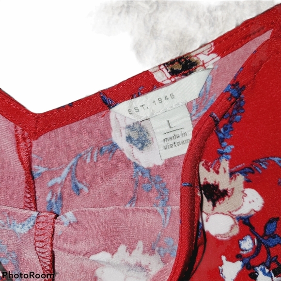 EST. 1946 Floral Shorts Romper with Spaghetti Tie Straps 464 - Picture 6 of 6